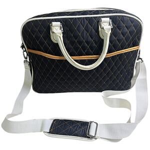 PEGASUS Carry On Handbag Quilted Black Structured Travel Bag Organizer Pockets